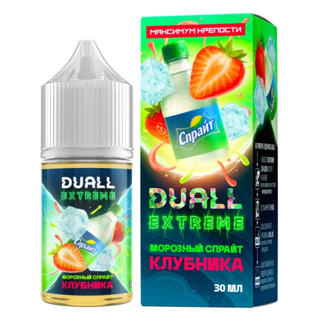 Жидкость Duall Extreme Salt - Морозный Спрайт Клубника Жидкость Duall Extreme Salt - Морозный Спрайт Клубника