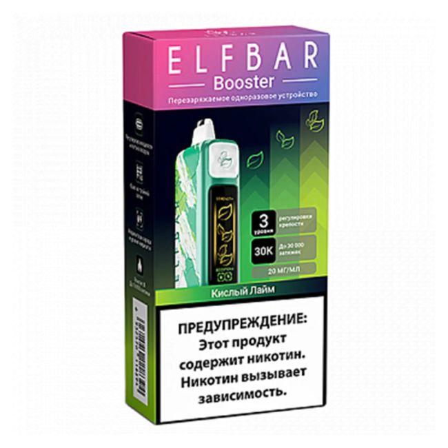 Elf Bar Booster 30000 - Кислый Лайм Elf Bar Booster 30000 - Кислый Лайм
