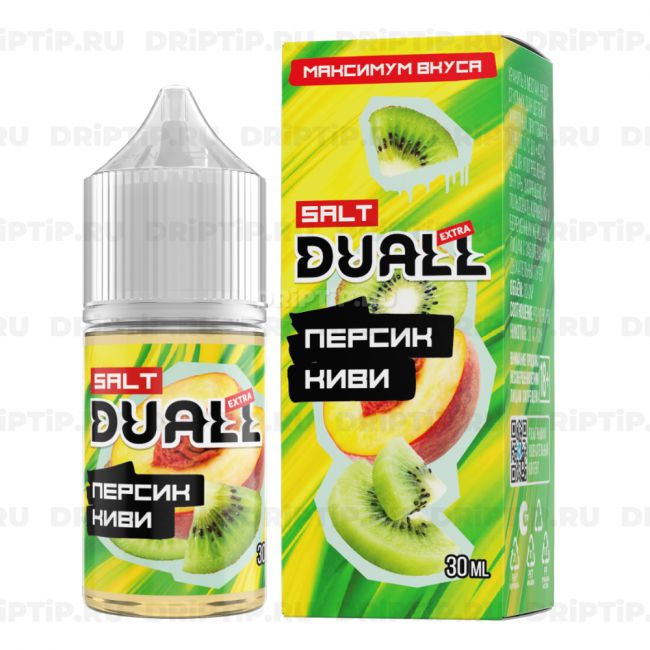 Жидкость Duall Salt Extra - Персик Киви Жидкость Duall Salt Extra - Персик Киви
