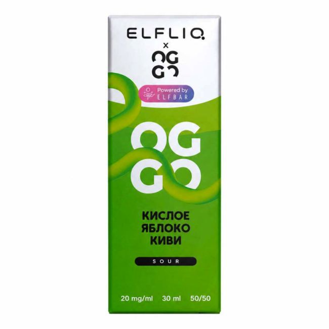 Жидкость ElfLiq X Oggo Sour Salt - Кислое Яблоко Киви Жидкость ElfLiq X Oggo Sour Salt - Кислое Яблоко Киви