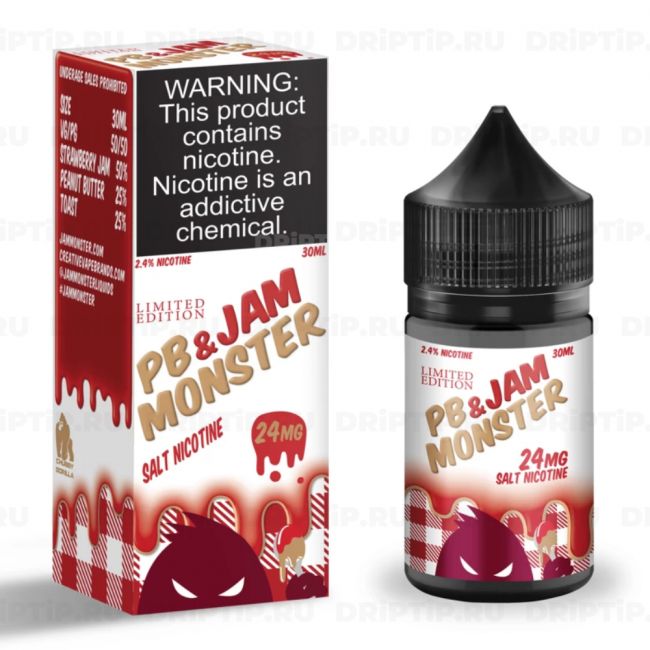 Жидкость Jam Monster Salt - PB Strawberry Жидкость Jam Monster Salt - PB Strawberry